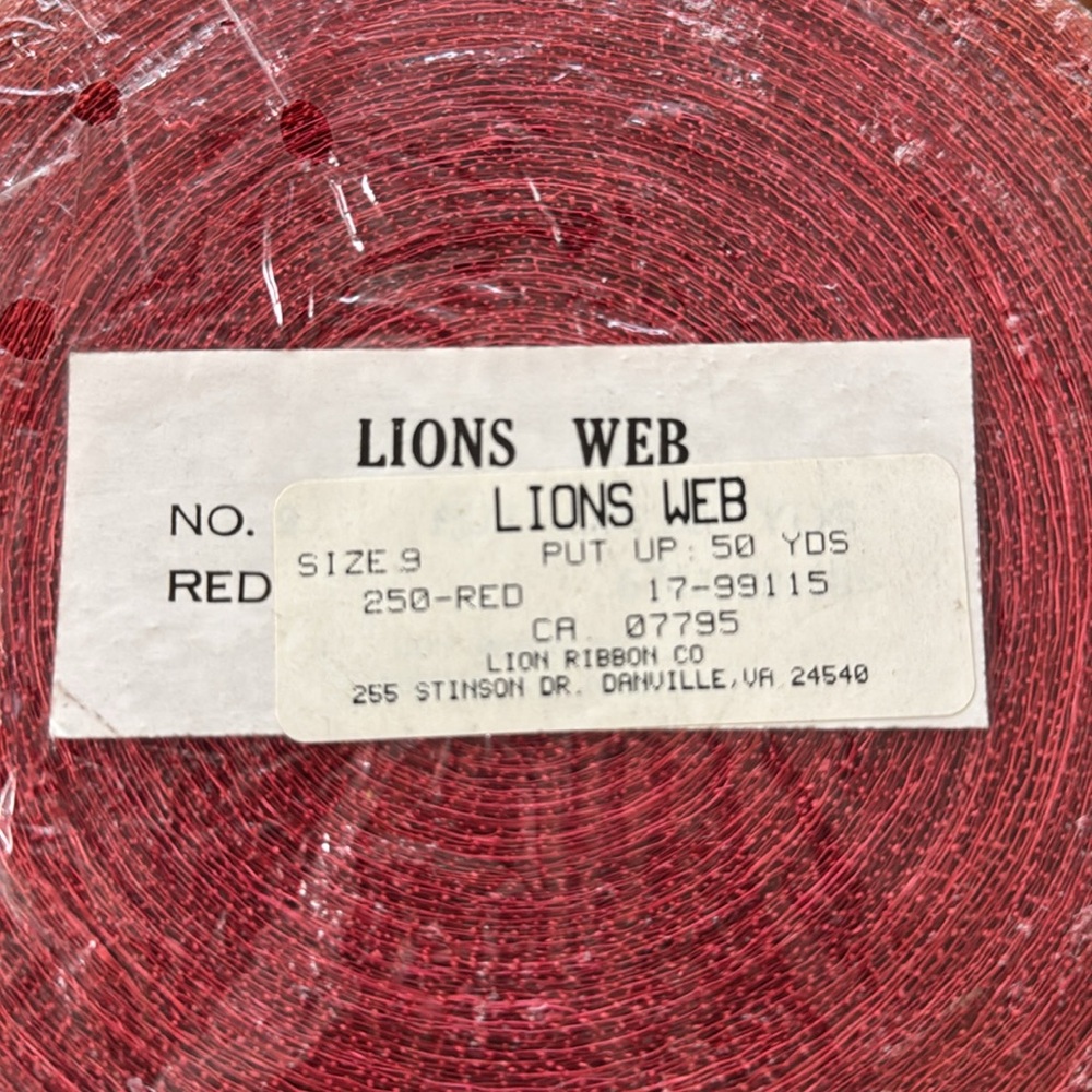 Red Lions Web Ribbon Roll
